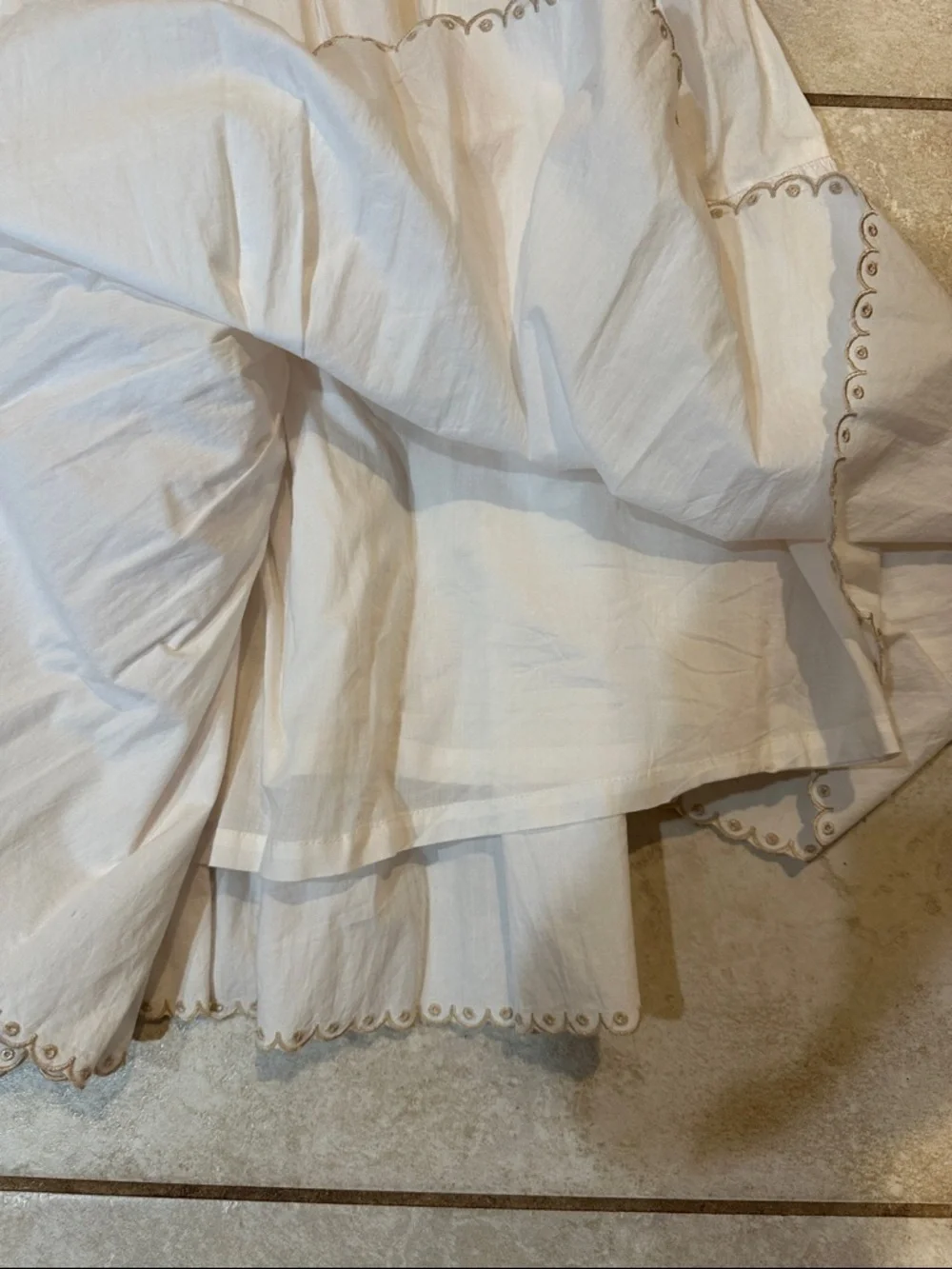 Tularosa Poppy Tiered Button Front Corset Midi Dress XS Vanilla Bean - Picture 7 of 9
